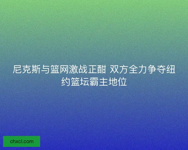 尼克斯与篮网激战正酣 双方全力争夺纽约篮坛霸主地位 尼克斯与篮网激战正酣 双方全力争夺纽约篮坛霸主地位