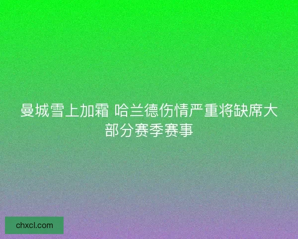 曼城雪上加霜 哈兰德伤情严重将缺席大部分赛季赛事
