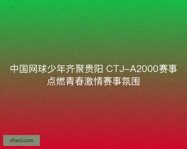 中国网球少年齐聚贵阳 CTJ-A2000赛事点燃青春激情赛事氛围 中国网球少年齐聚贵阳 CTJ-A2000赛事点燃青春激情赛事氛围
